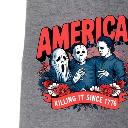 America Killing It Since 1776 Horror Characters Doggie 3-End Fleece Hoodie