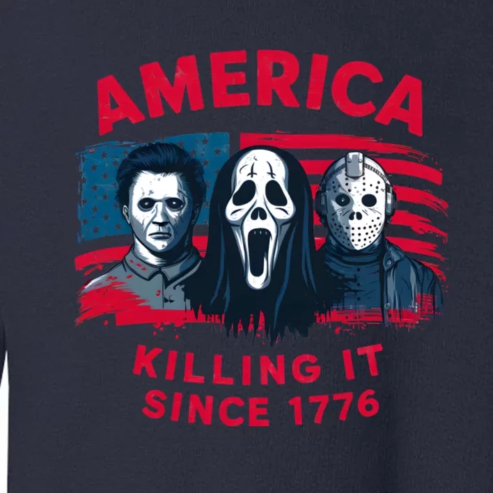 America Killing It Since 1776 Usa Flag Toddler Sweatshirt