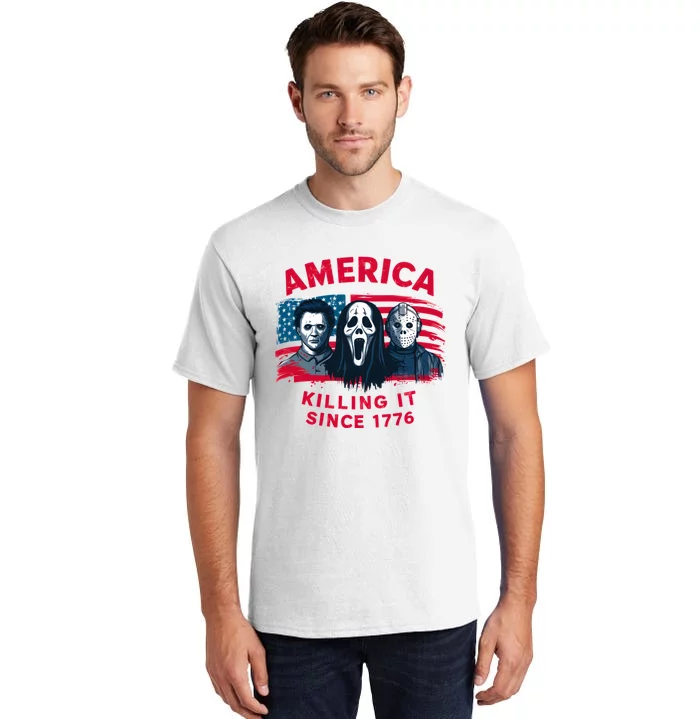 America Killing It Since 1776 Usa Flag Tall T-Shirt