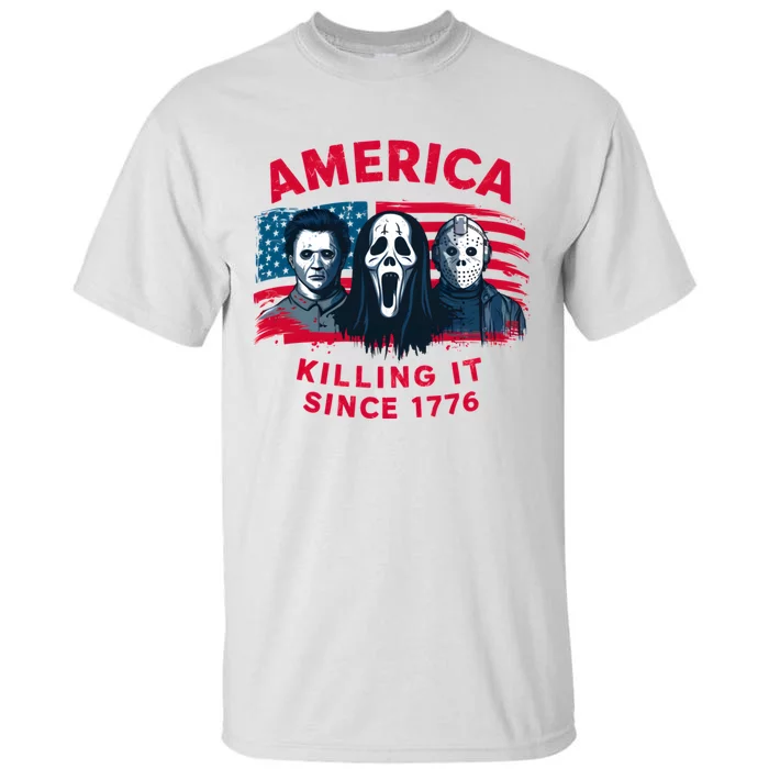 America Killing It Since 1776 Usa Flag Tall T-Shirt