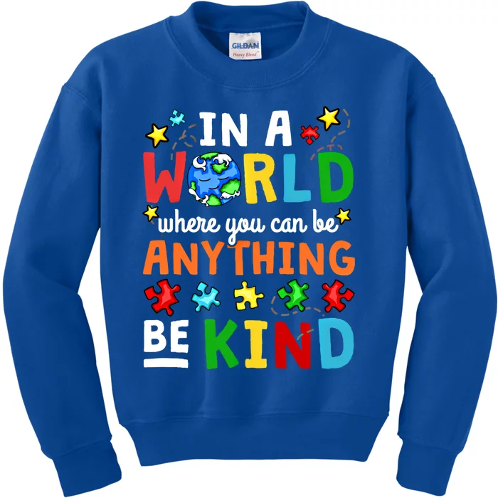 Autism Kindness Inspirational Be Kind Awareness Gift Kids Sweatshirt