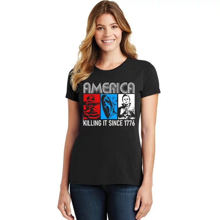 America Killing It Since 1776 Horror The Red White And Blue Women's T-Shirt