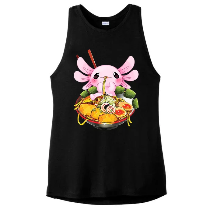 Axolotl Kawaii Japanese Food Ladies Tri-Blend Wicking Tank