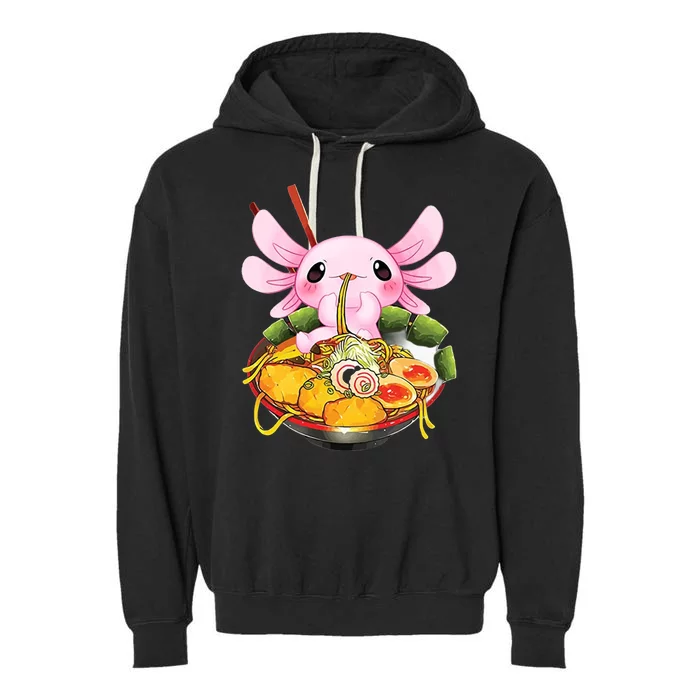 Axolotl Kawaii Japanese Food Garment-Dyed Fleece Hoodie