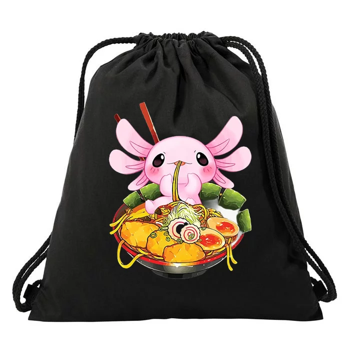 Axolotl Kawaii Japanese Food Drawstring Bag