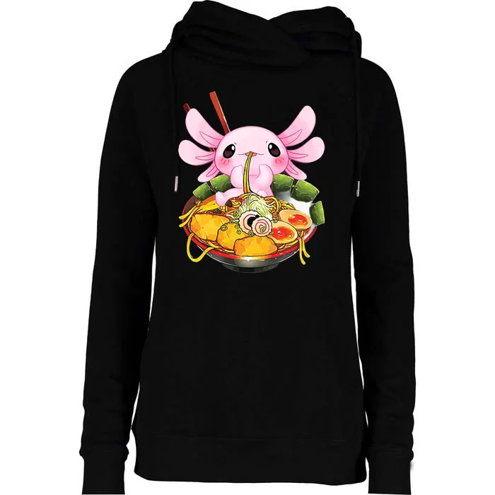 Axolotl Kawaii Japanese Food Womens Funnel Neck Pullover Hood