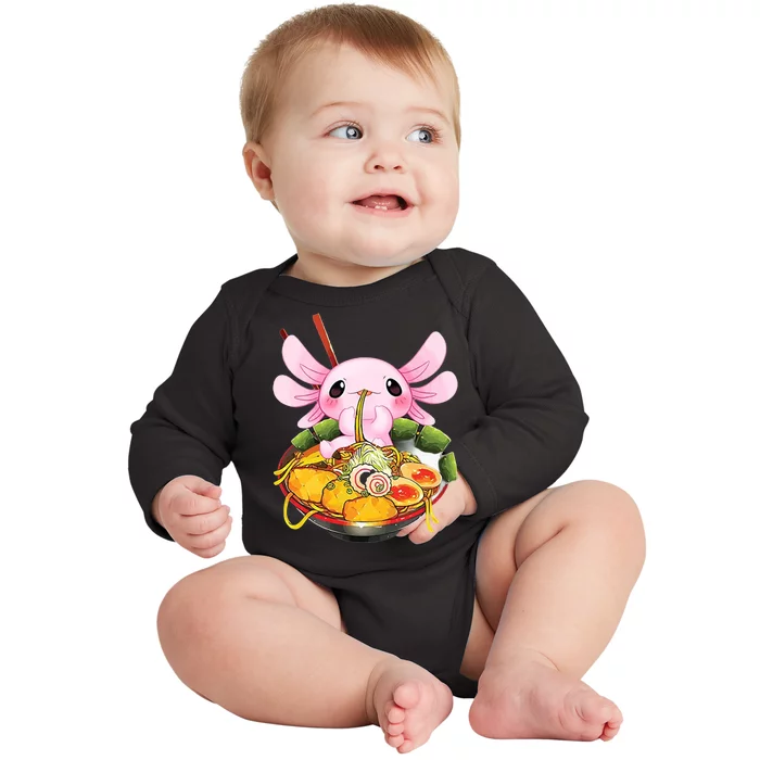 Axolotl Kawaii Japanese Food Baby Long Sleeve Bodysuit