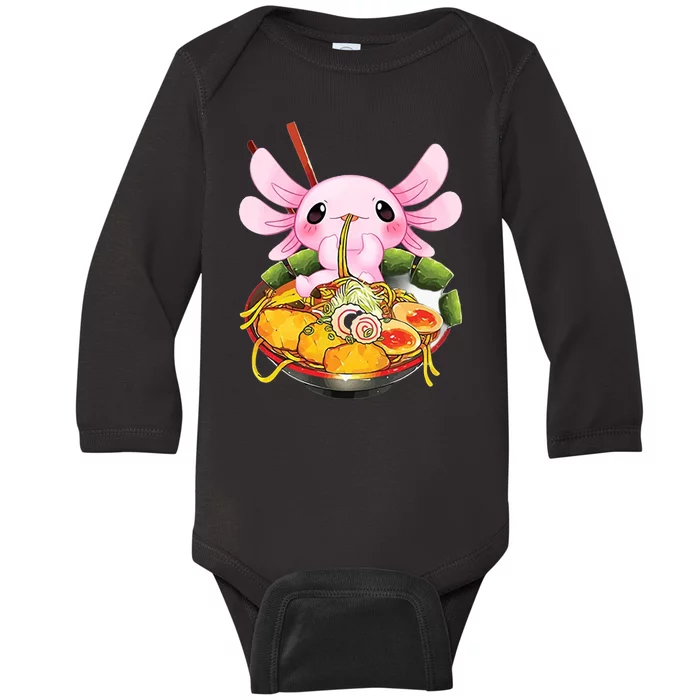 Axolotl Kawaii Japanese Food Baby Long Sleeve Bodysuit