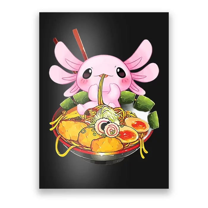 Axolotl Kawaii Japanese Food Poster