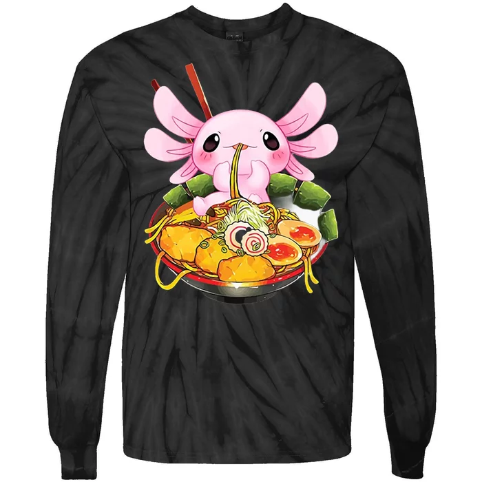 Axolotl Kawaii Japanese Food Tie-Dye Long Sleeve Shirt