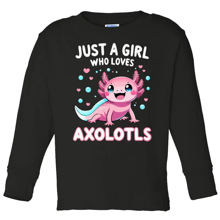 Axolotl Kawaii Just A Girl Who Loves Axolotls Toddler Long Sleeve Shirt