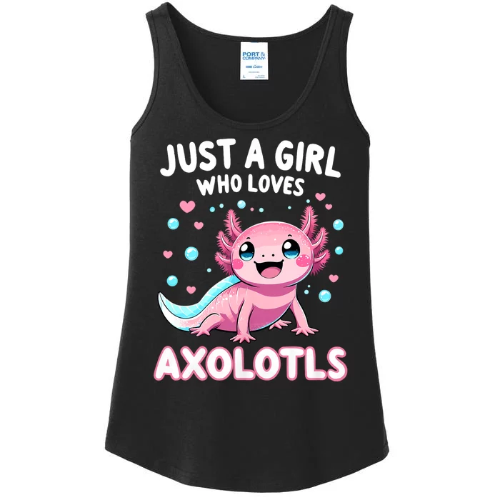 Axolotl Kawaii Just A Girl Who Loves Axolotls Ladies Essential Tank