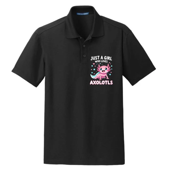 Axolotl Kawaii Just A Girl Who Loves Axolotls Dry Zone Grid Performance Polo