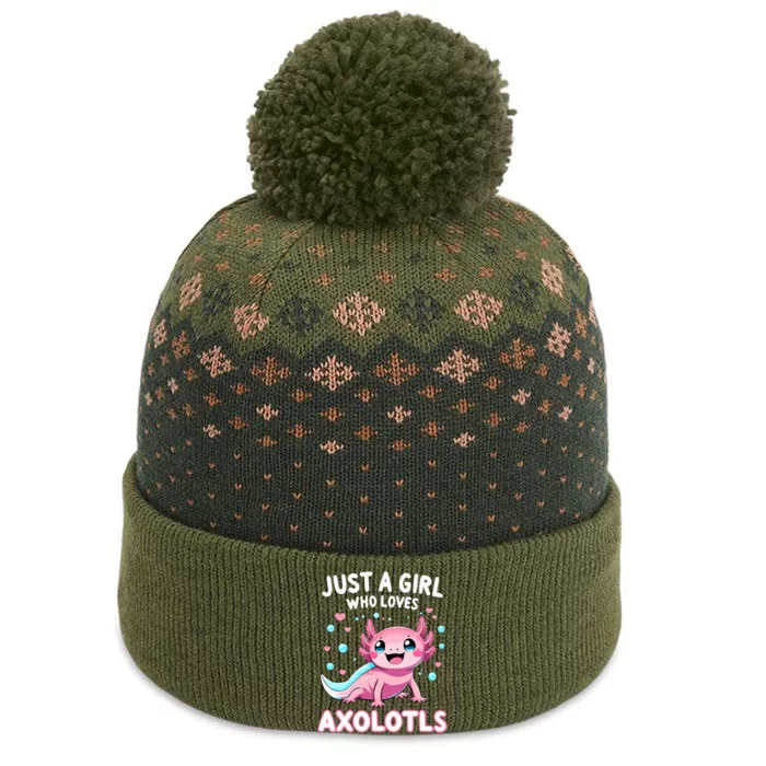 Axolotl Kawaii Just A Girl Who Loves Axolotls The Baniff Cuffed Pom Beanie