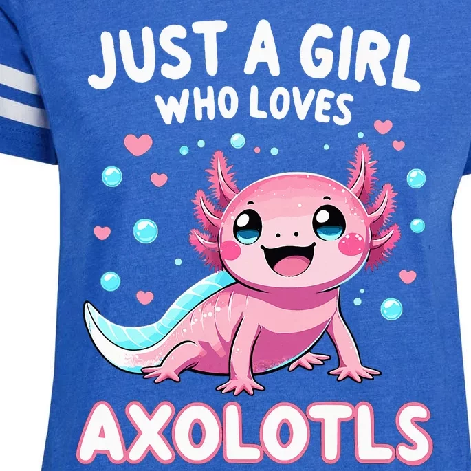 Axolotl Kawaii Just A Girl Who Loves Axolotls Enza Ladies Jersey Football T-Shirt