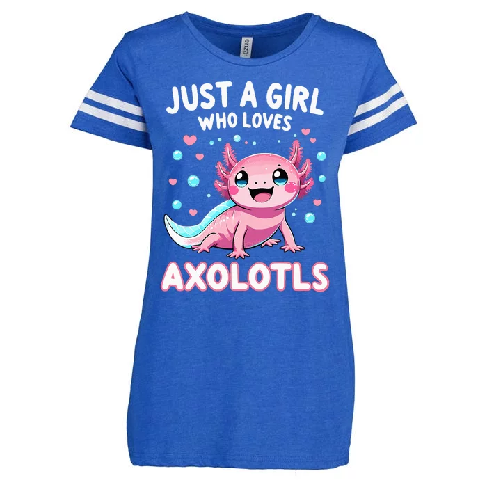 Axolotl Kawaii Just A Girl Who Loves Axolotls Enza Ladies Jersey Football T-Shirt