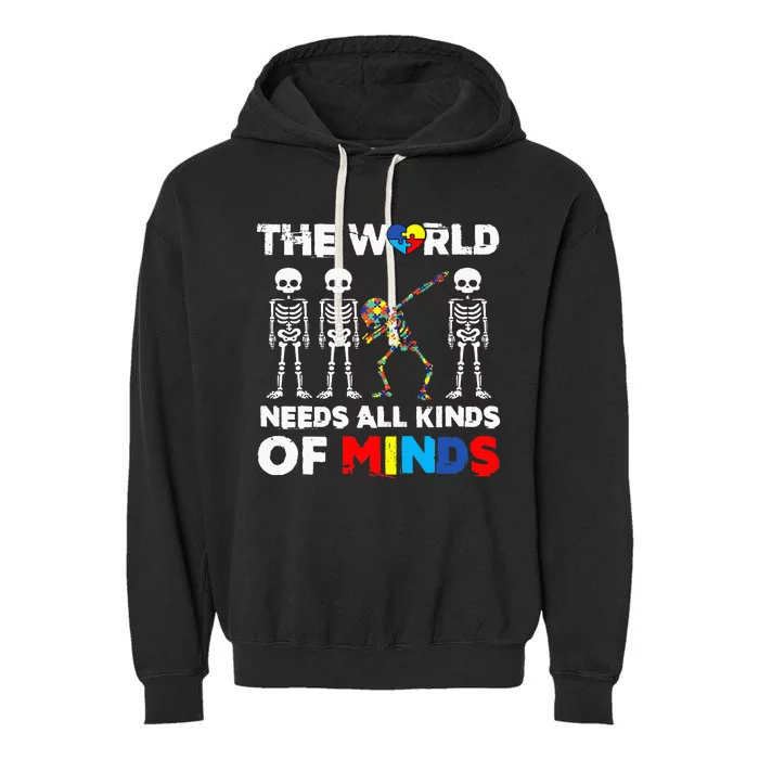 All Kinds Of Minds Support Autism Dabbing Garment-Dyed Fleece Hoodie