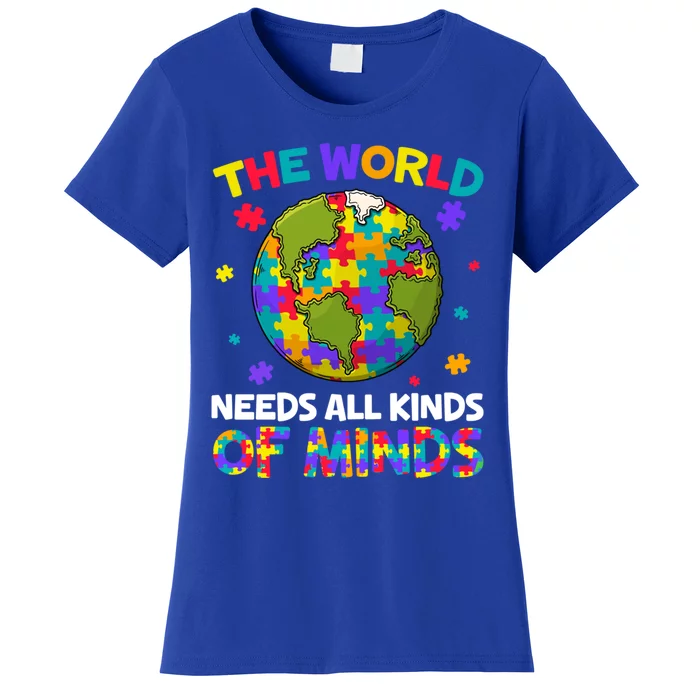 All Kinds Of Minds Autism Awareness Earth Day Autistic Gift Women's T-Shirt