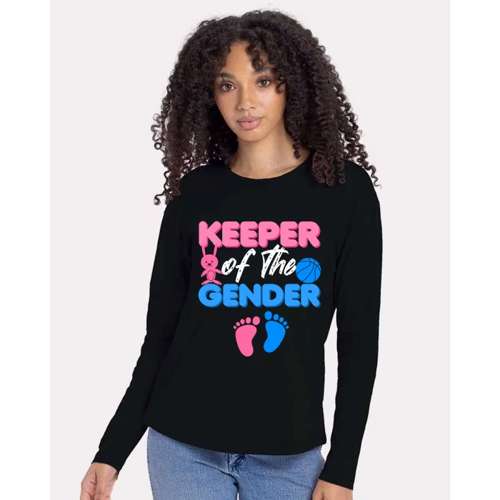 Announcet Keeper Of Gender Reveal Party Idea Baby Funny Gift Womens Cotton Relaxed Long Sleeve T-Shirt