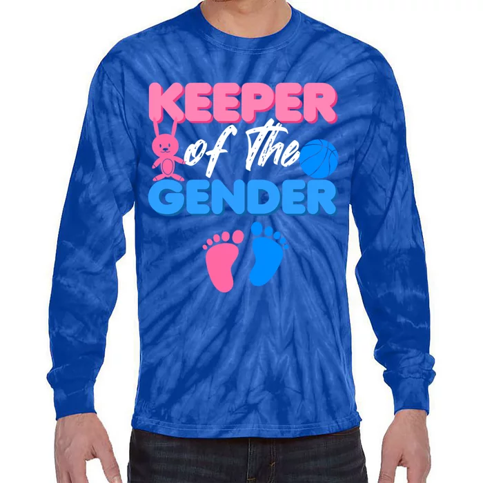 Announcet Keeper Of Gender Reveal Party Idea Baby Funny Gift Tie-Dye Long Sleeve Shirt