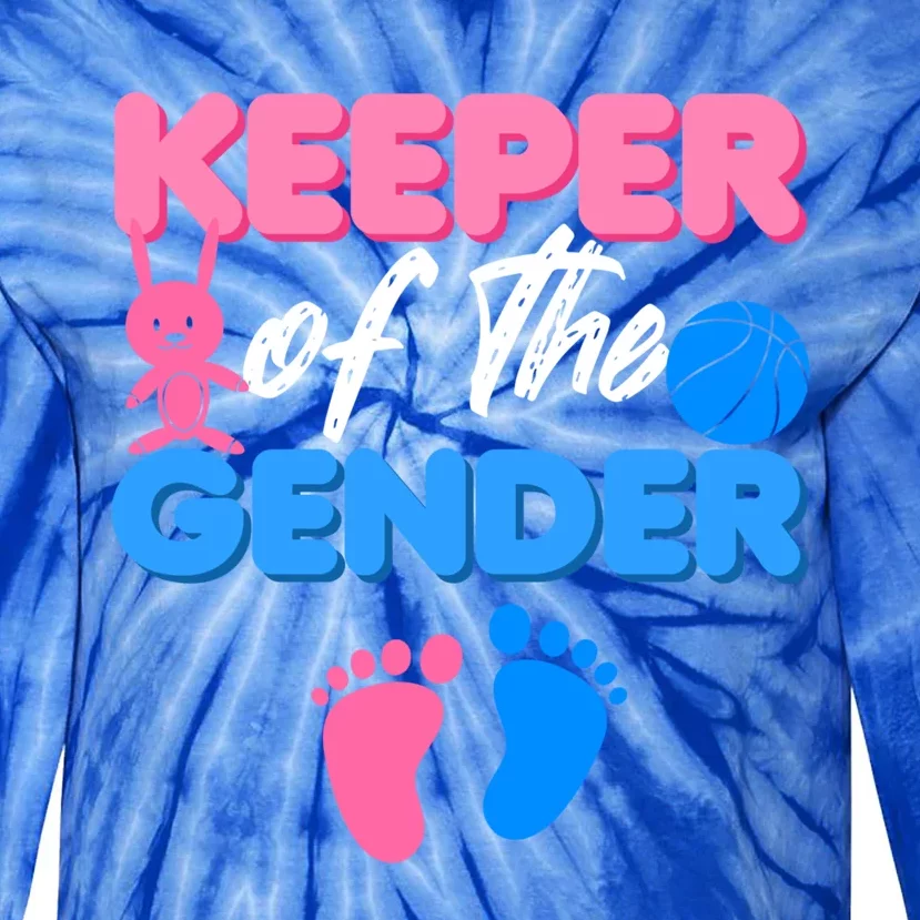 Announcet Keeper Of Gender Reveal Party Idea Baby Funny Gift Tie-Dye Long Sleeve Shirt