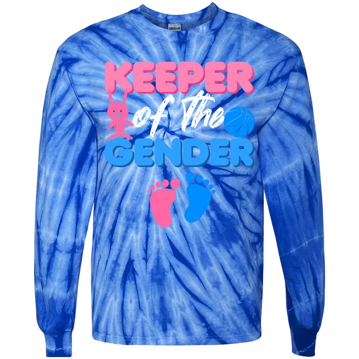 Announcet Keeper Of Gender Reveal Party Idea Baby Funny Gift Tie-Dye Long Sleeve Shirt