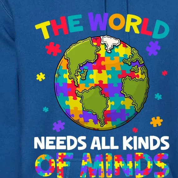 All Kinds Of Minds Autism Awareness Earth Day Autistic Gift Premium Hoodie