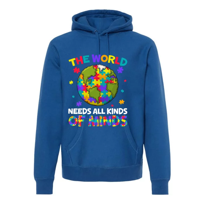 All Kinds Of Minds Autism Awareness Earth Day Autistic Gift Premium Hoodie