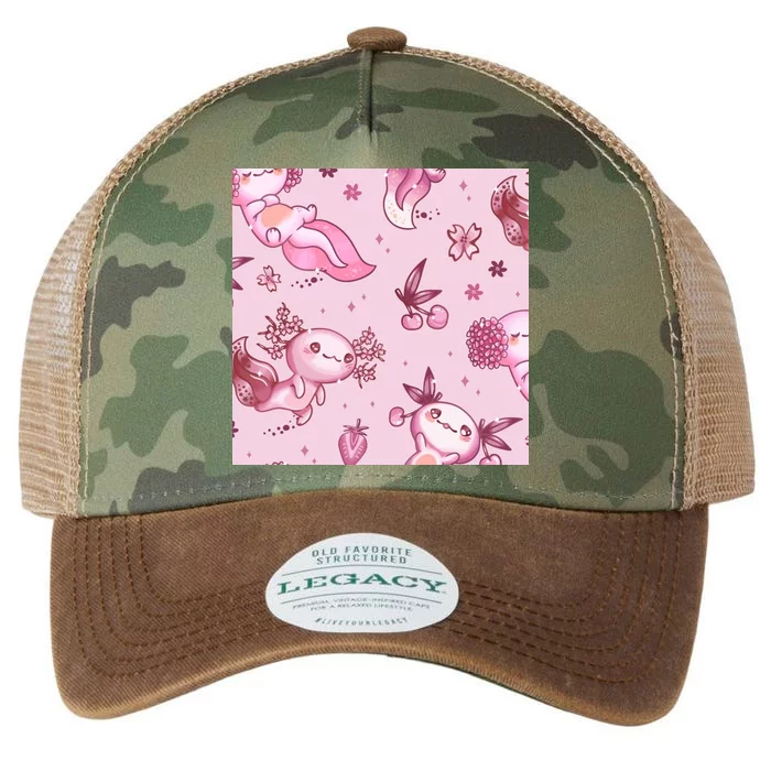 Axolotl Kawaii Pattern Legacy Tie Dye Trucker Hat