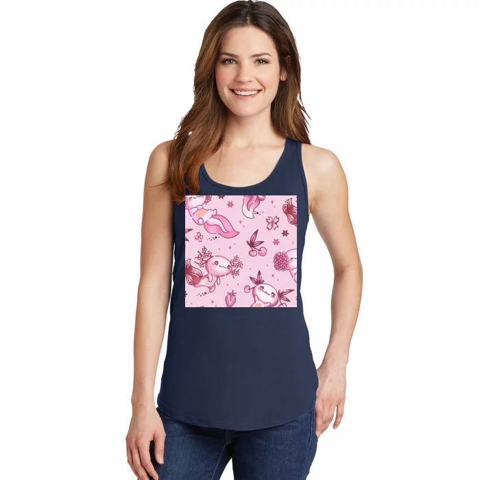 Axolotl Kawaii Pattern Ladies Essential Tank