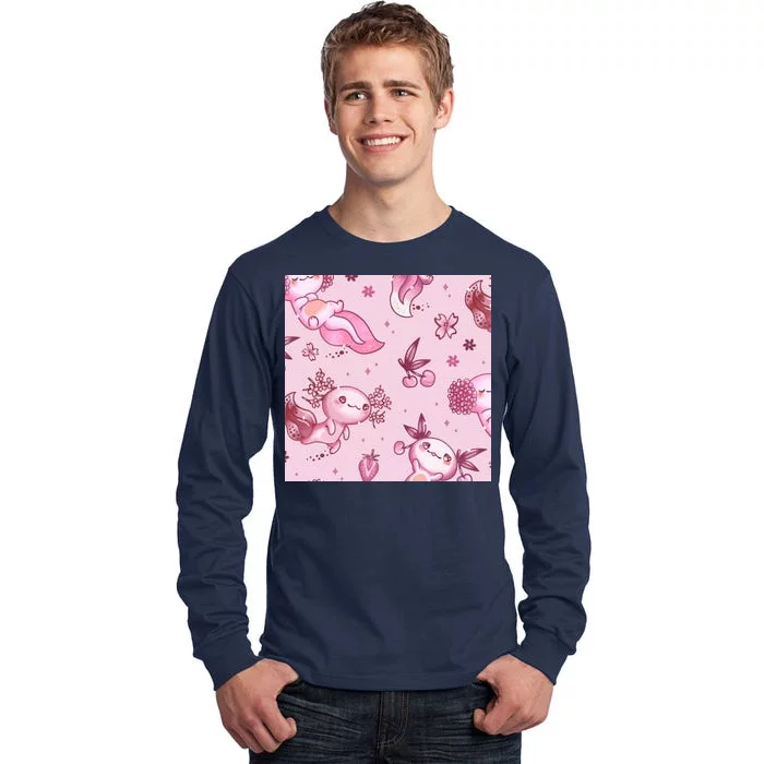 Axolotl Kawaii Pattern Tall Long Sleeve T-Shirt