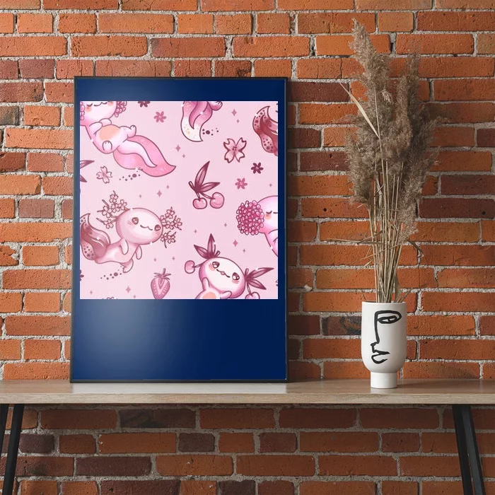 Axolotl Kawaii Pattern Poster