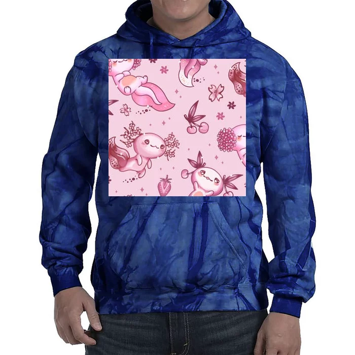 Axolotl Kawaii Pattern Tie Dye Hoodie