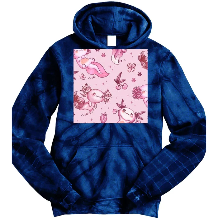 Axolotl Kawaii Pattern Tie Dye Hoodie