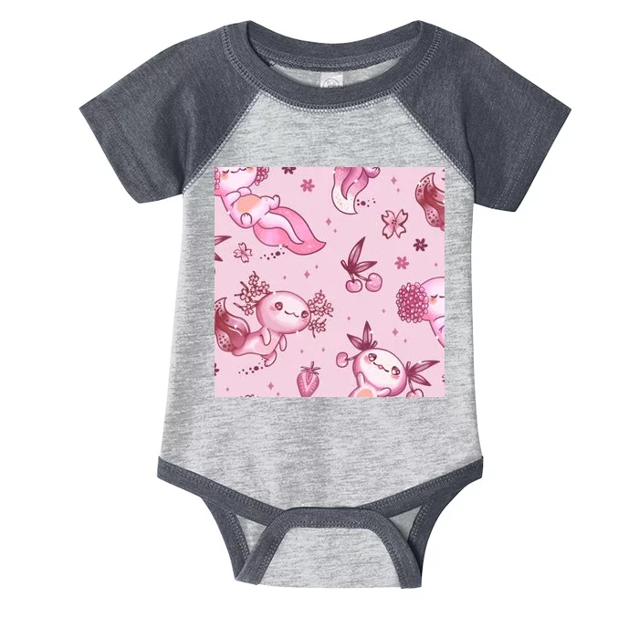 Axolotl Kawaii Pattern Infant Baby Jersey Bodysuit