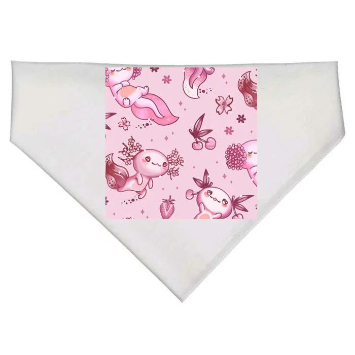 Axolotl Kawaii Pattern USA-Made Doggie Bandana