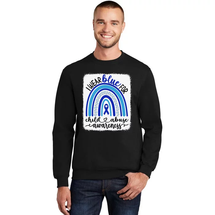 All KidsMatter Pinwheel Blue Rainbow Child Abuse Awareness Tall Sweatshirt