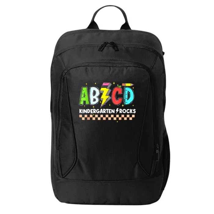 Abcd Kindergarten Rocks Pencil Lightning Teachers Rock S City Backpack