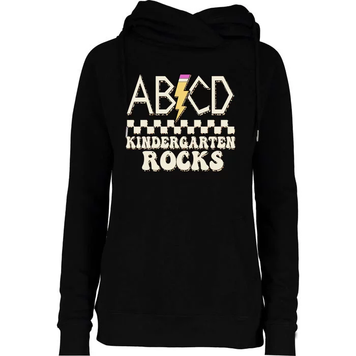 ABCD Kindergarten Rocks Womens Funnel Neck Pullover Hood