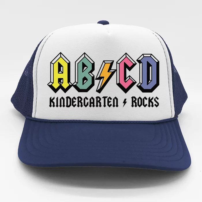 ABCD Kindergarten Rocks Back To School Kindergarten Teacher Trucker Hat