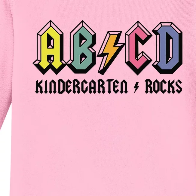 ABCD Kindergarten Rocks Back To School Kindergarten Teacher Baby Long Sleeve Bodysuit