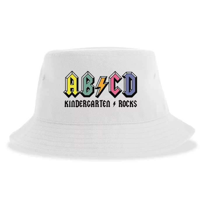 ABCD Kindergarten Rocks Back To School Kindergarten Teacher Sustainable Bucket Hat