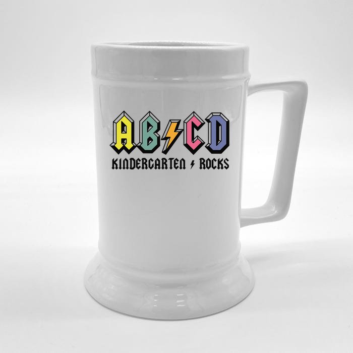 ABCD Kindergarten Rocks Back To School Kindergarten Teacher Front & Back Beer Stein