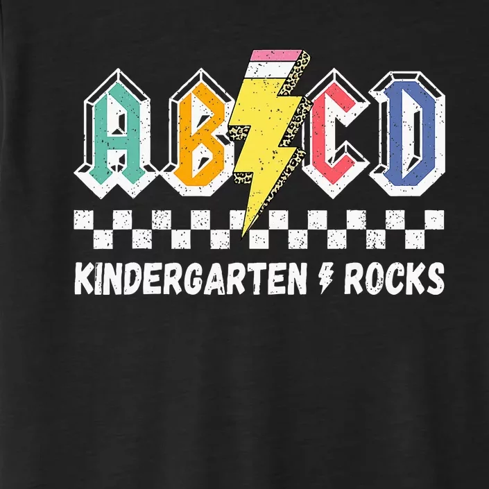 Abcd Kindergarten Rocks Pencil Lightning Teachers Rock ChromaSoft Performance T-Shirt