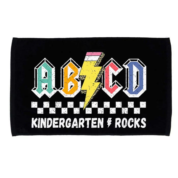 Abcd Kindergarten Rocks Pencil Lightning Teachers Rock Microfiber Hand Towel