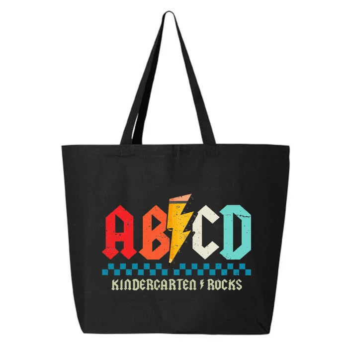 Abcd Kindergarten Rocks Pencil Lightning Students Teachers 25L Jumbo Tote