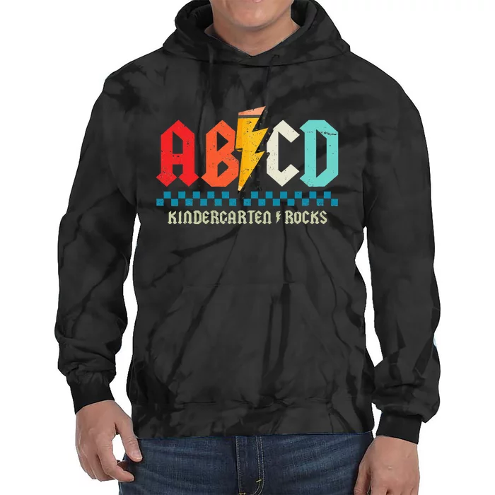 Abcd Kindergarten Rocks Pencil Lightning Students Teachers Tie Dye Hoodie