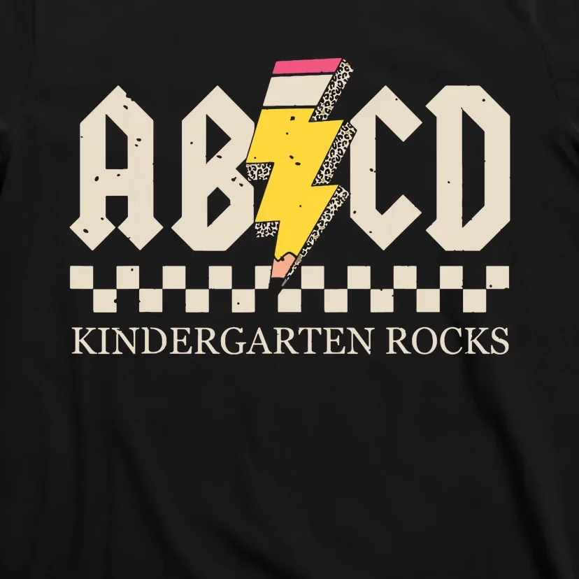 Abcd Kindergarten Rocks Pencil Lightning Teachers Rock Boy T-Shirt