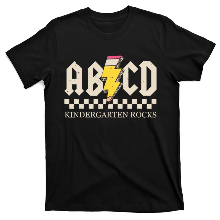 Abcd Kindergarten Rocks Pencil Lightning Teachers Rock Boy T-Shirt