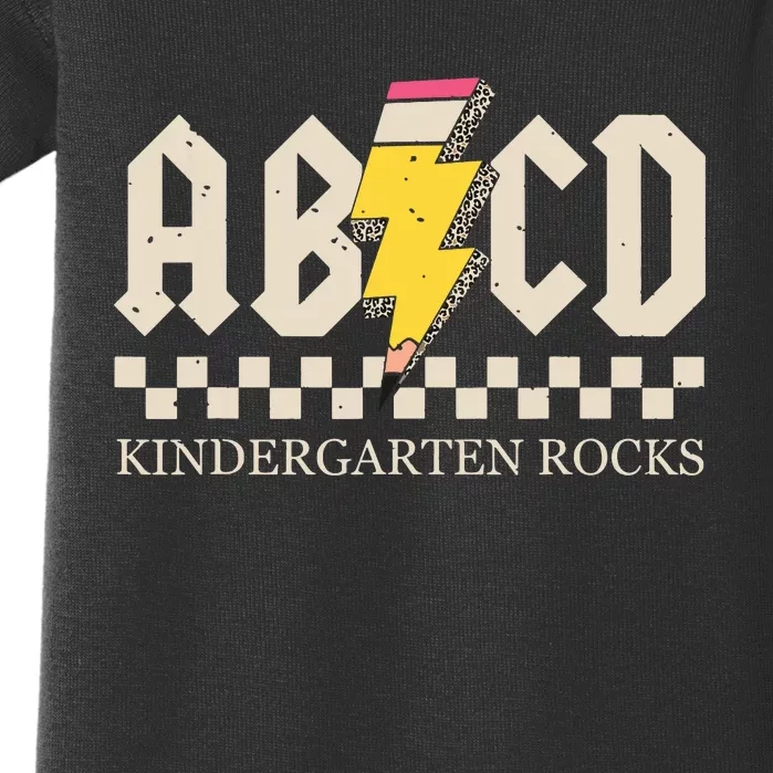 Abcd Kindergarten Rocks Pencil Lightning Teachers Rock Boy Baby Bodysuit